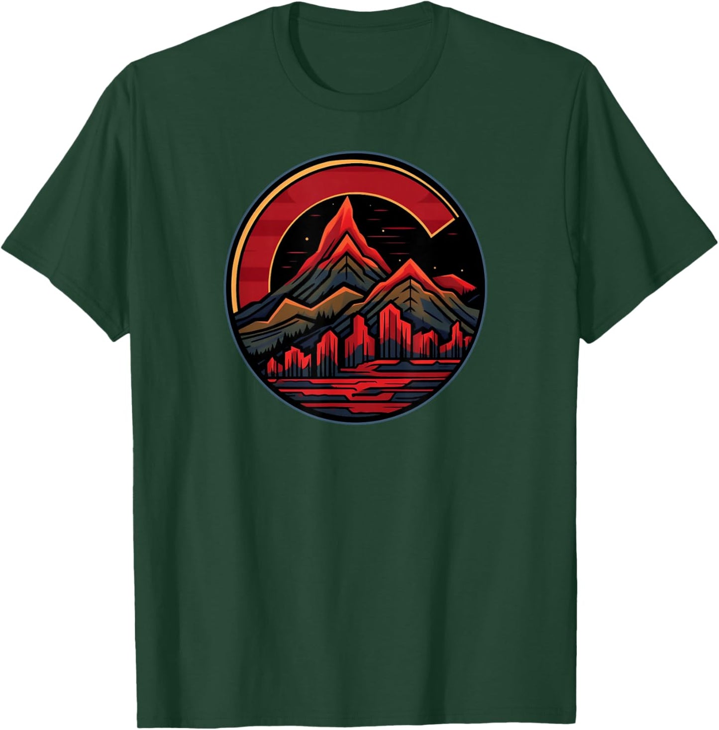 Red Rocks Amphitheater - Colorado State Flag T-Shirt - T-Shirt | Forest