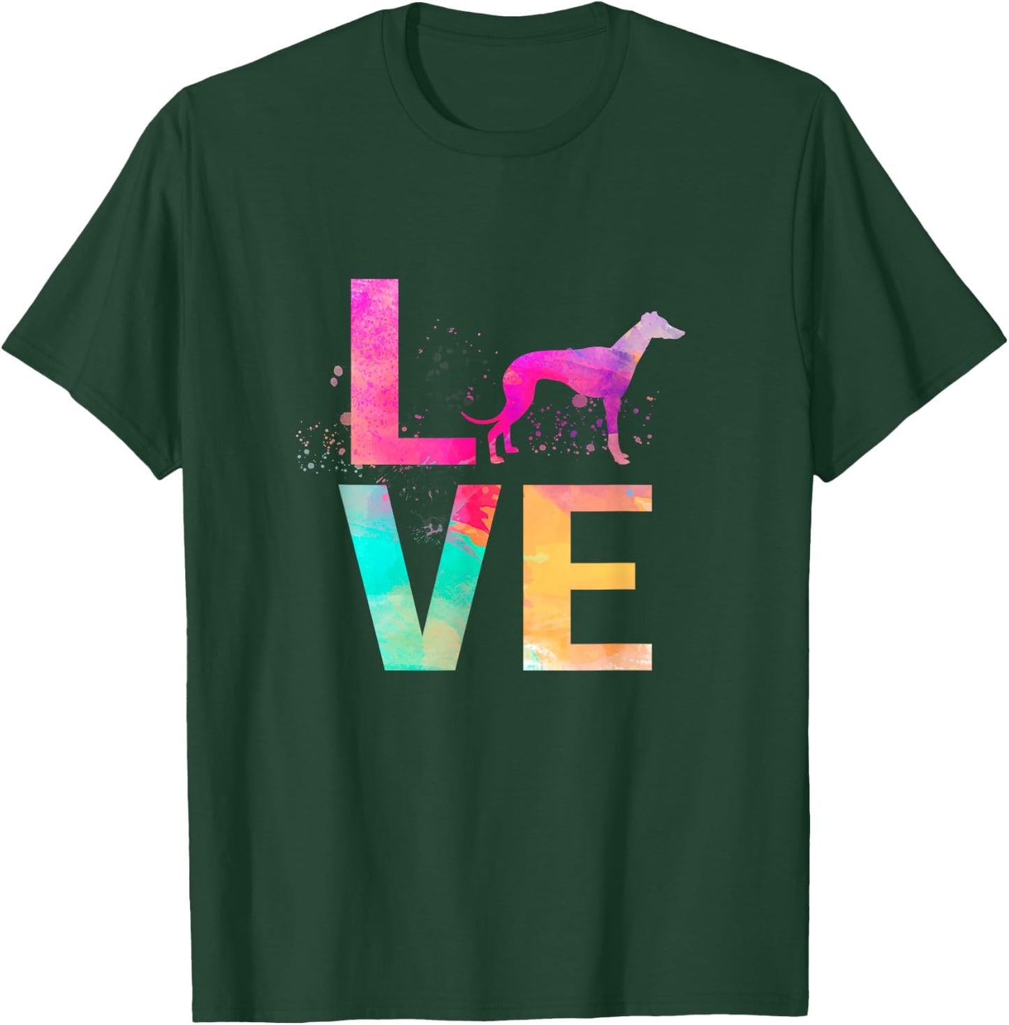 Colorful Whippet Dog Mom Gifts Whippet Men Women Girls Kids T-Shirt - T-Shirt | Forest