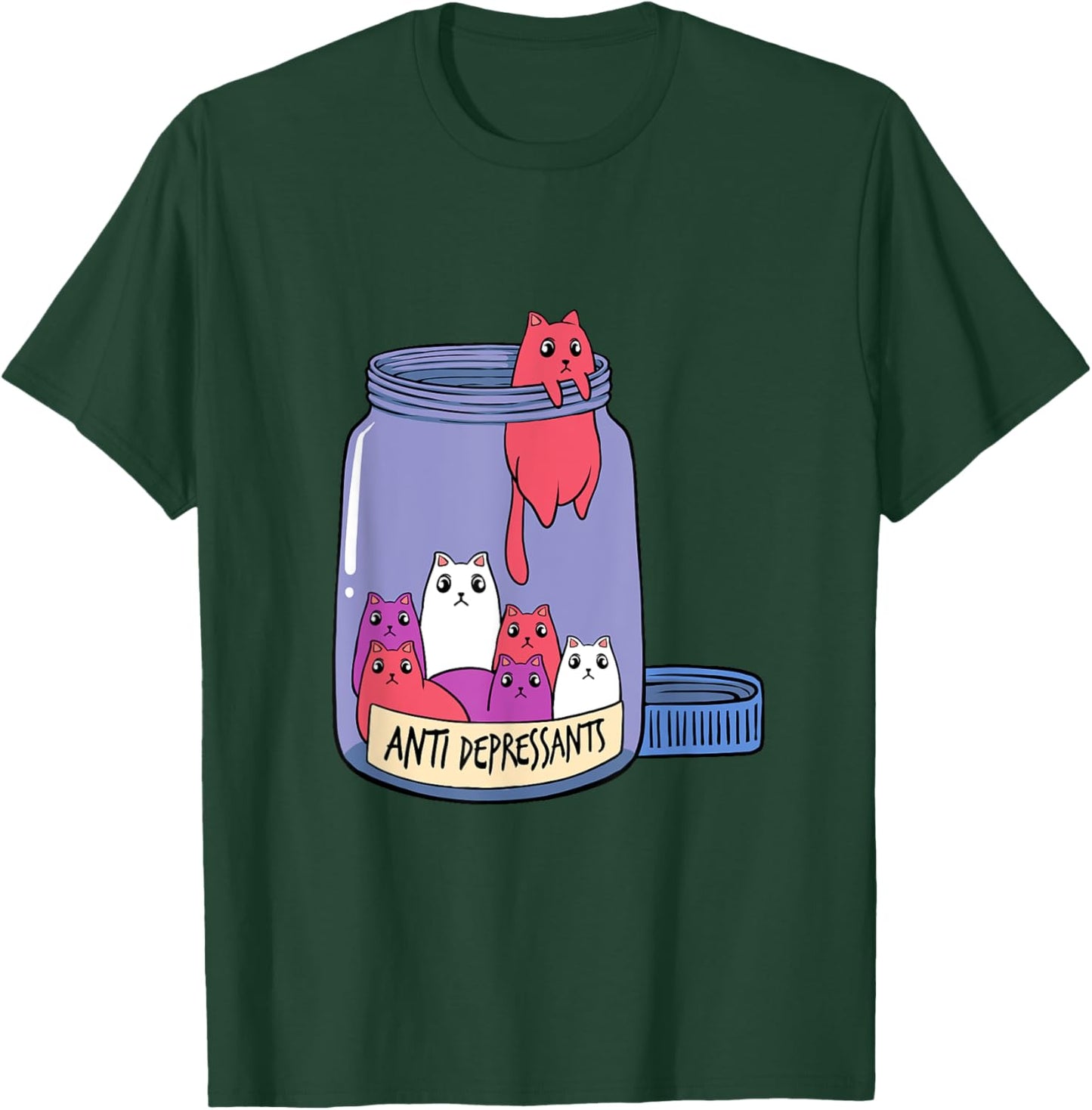 Cat Antidepressant Mental Health Kitten Doctor Pet Owner T-Shirt - T-Shirt | Forest