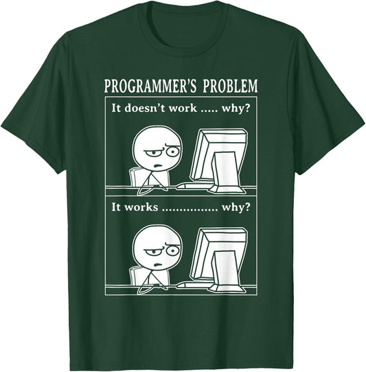 Programmer Funny Problem It Works Computer Science Nerd T-Shirt - T-Shirt | Forest