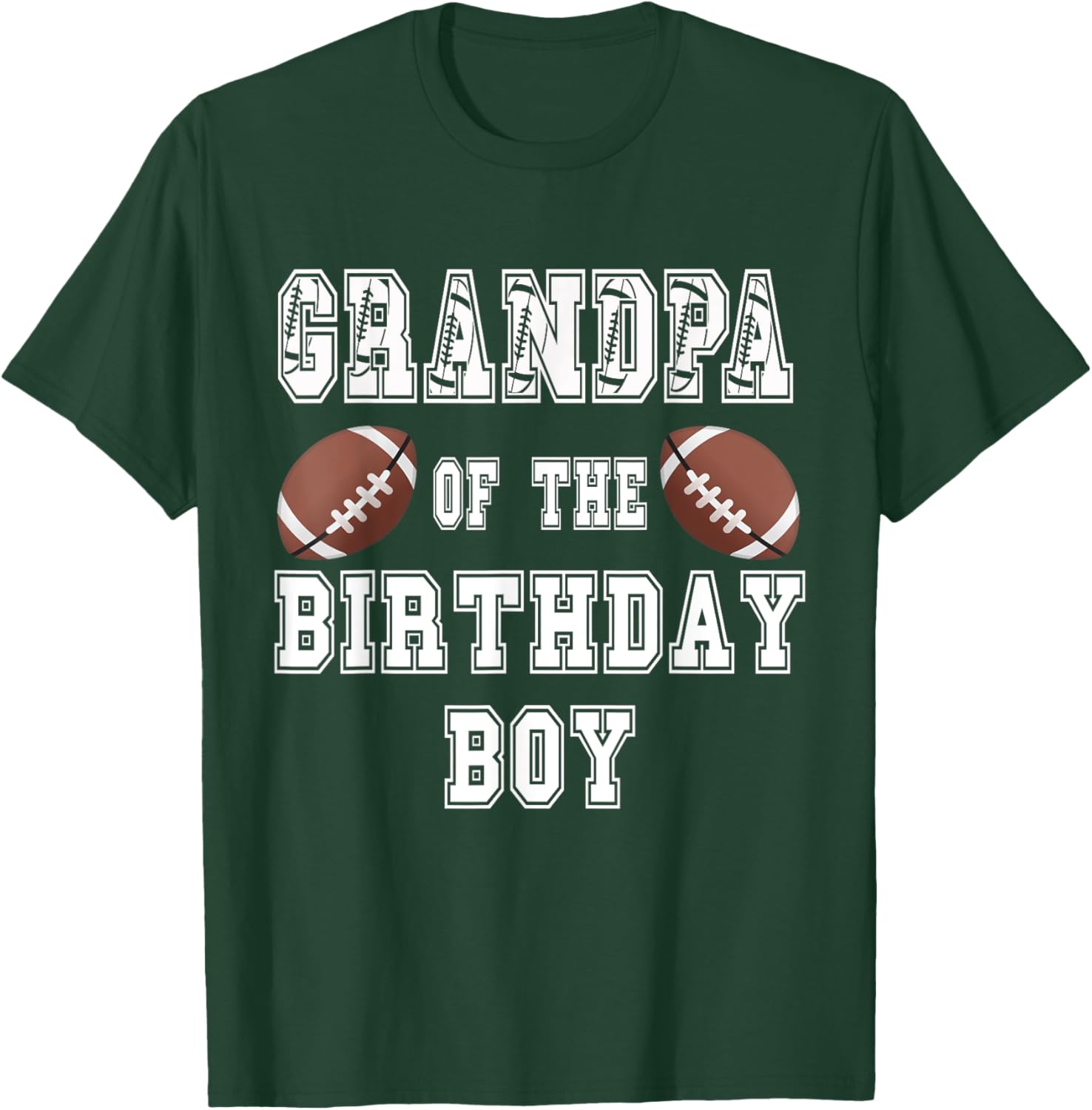 Grandpa of the Birthday Boy Football Lover Family Birthday T-Shirt - T-Shirt | Forest