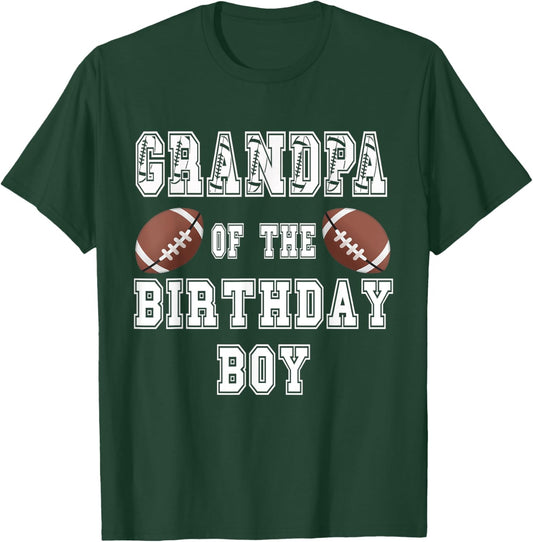 Grandpa of the Birthday Boy Football Lover Family Birthday T-Shirt - T-Shirt | Forest