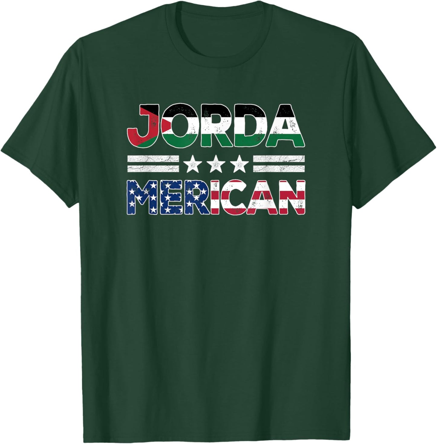 JordaMerican Half Jordanian American Flag US Dual Citizen Men T-Shirt - T-Shirt | Forest