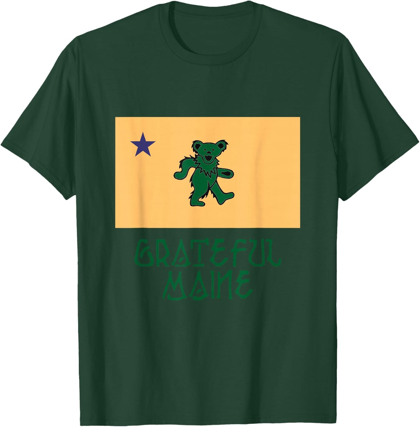 Grateful Maine 1901 Flag T-Shirt - T-Shirt | Forest