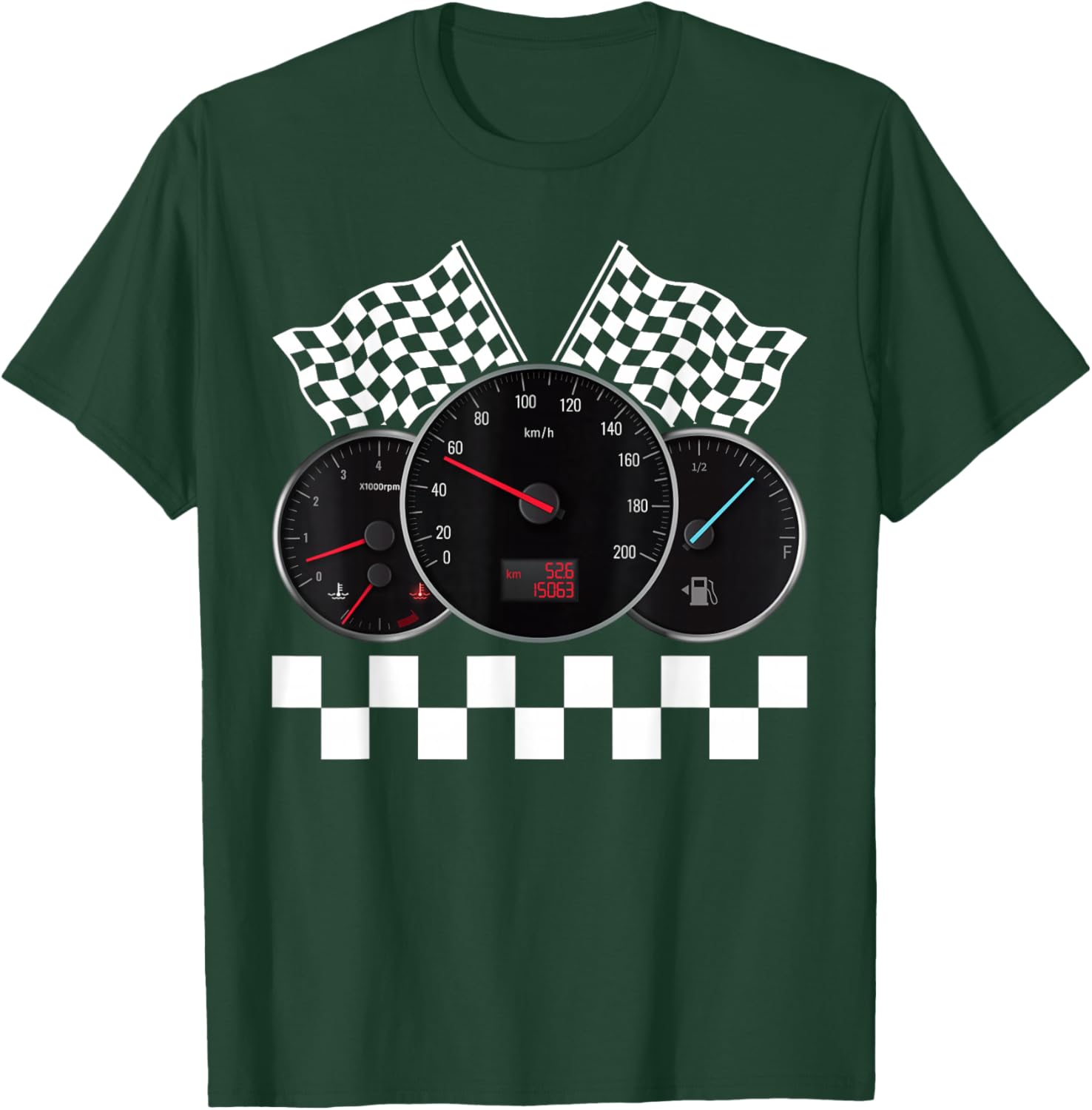 Checkered Flag Racing T-Shirt - T-Shirt | Forest