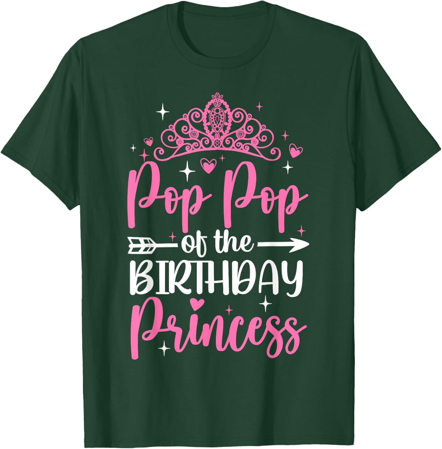 Pop Pop Of The Birthday Princess Bday Girl Kid Cute Family T-Shirt - T-Shirt | Forest
