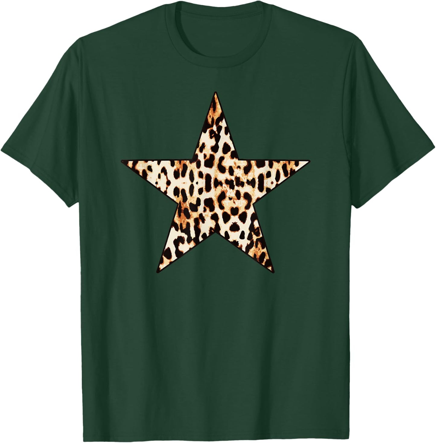 Cool Cheetah Leopard Animal Print Star T-Shirt - T-Shirt | Forest