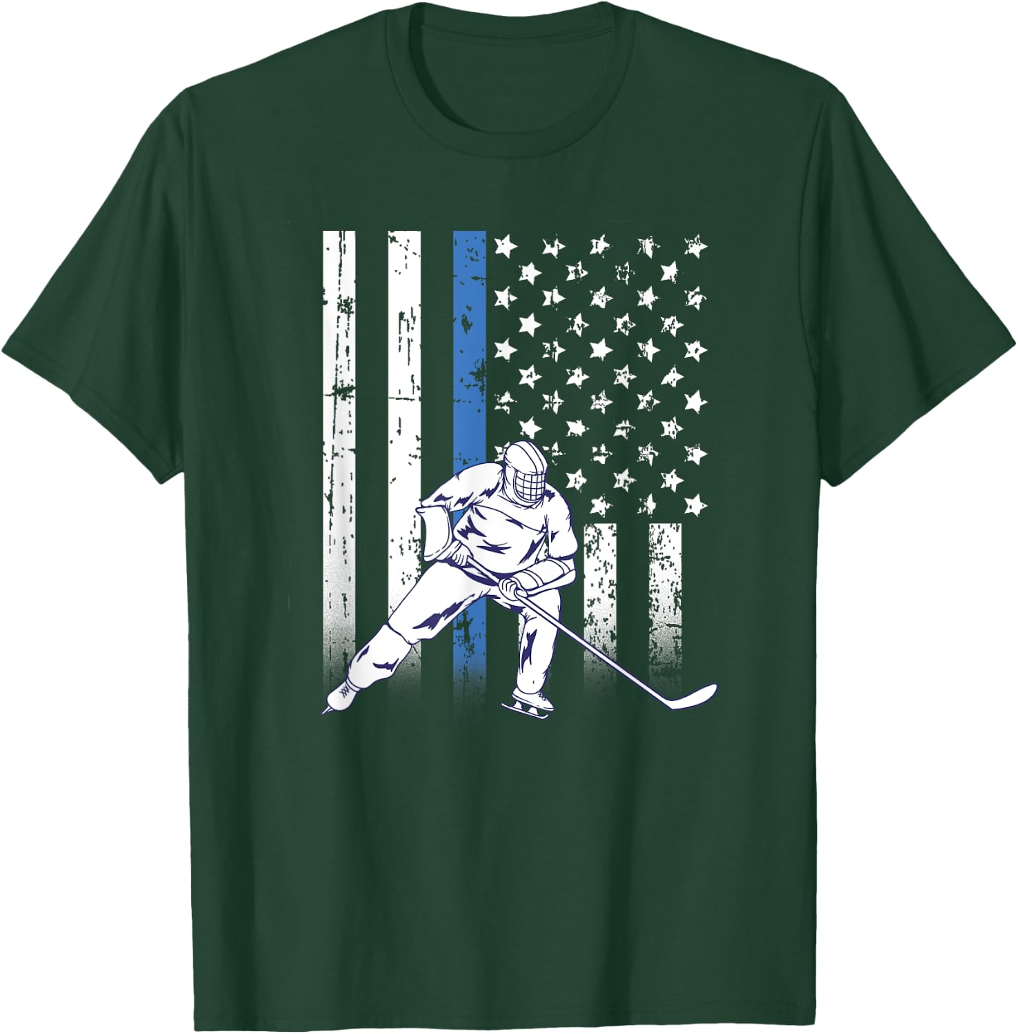 Thin Blue Line Hockey - Police Gifts T-Shirt - T-Shirt | Forest