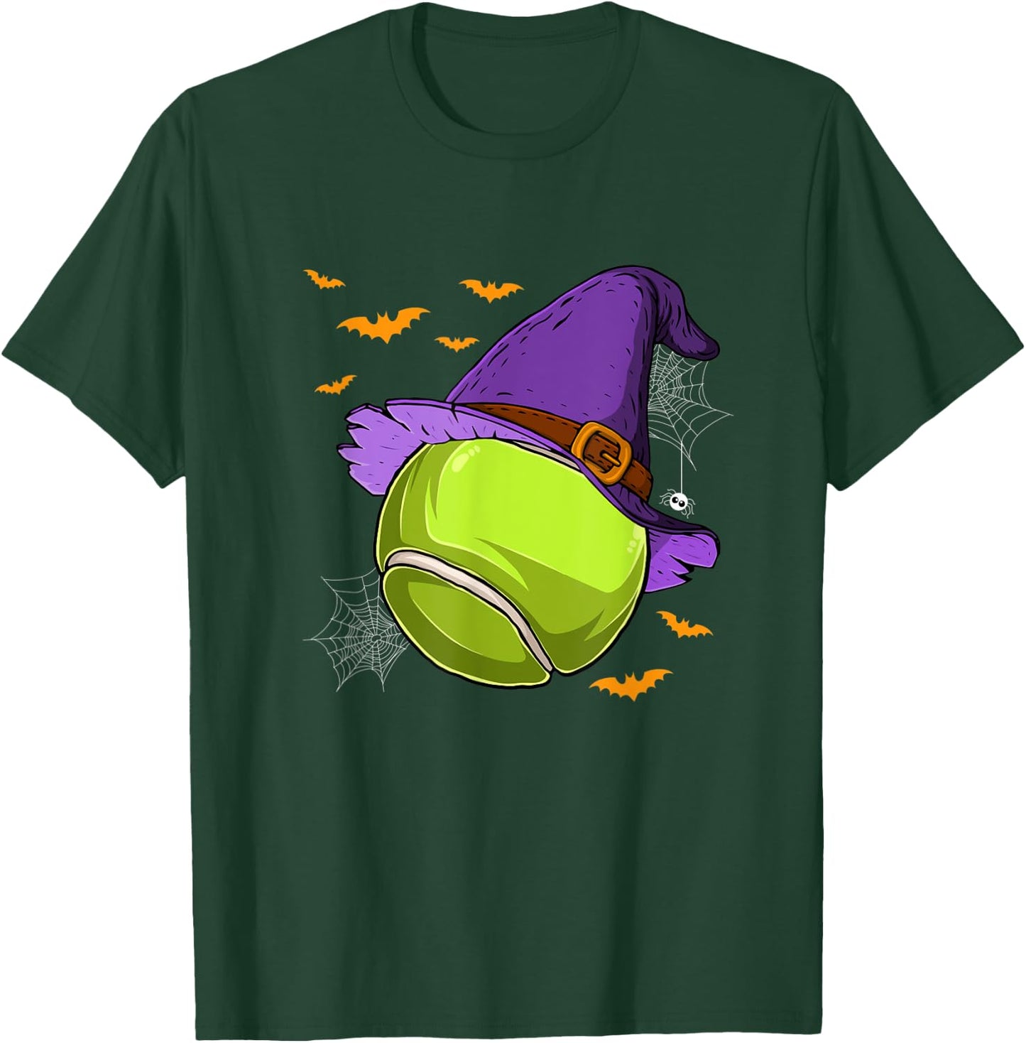 Tennis Ball Witch Hat Pumpkin Spooky Halloween Costume T-Shirt - T-Shirt | Forest