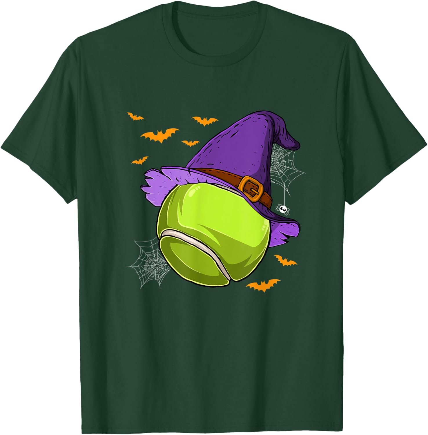 Tennis Ball Witch Hat Pumpkin Spooky Halloween Costume T-Shirt - T-Shirt | Forest