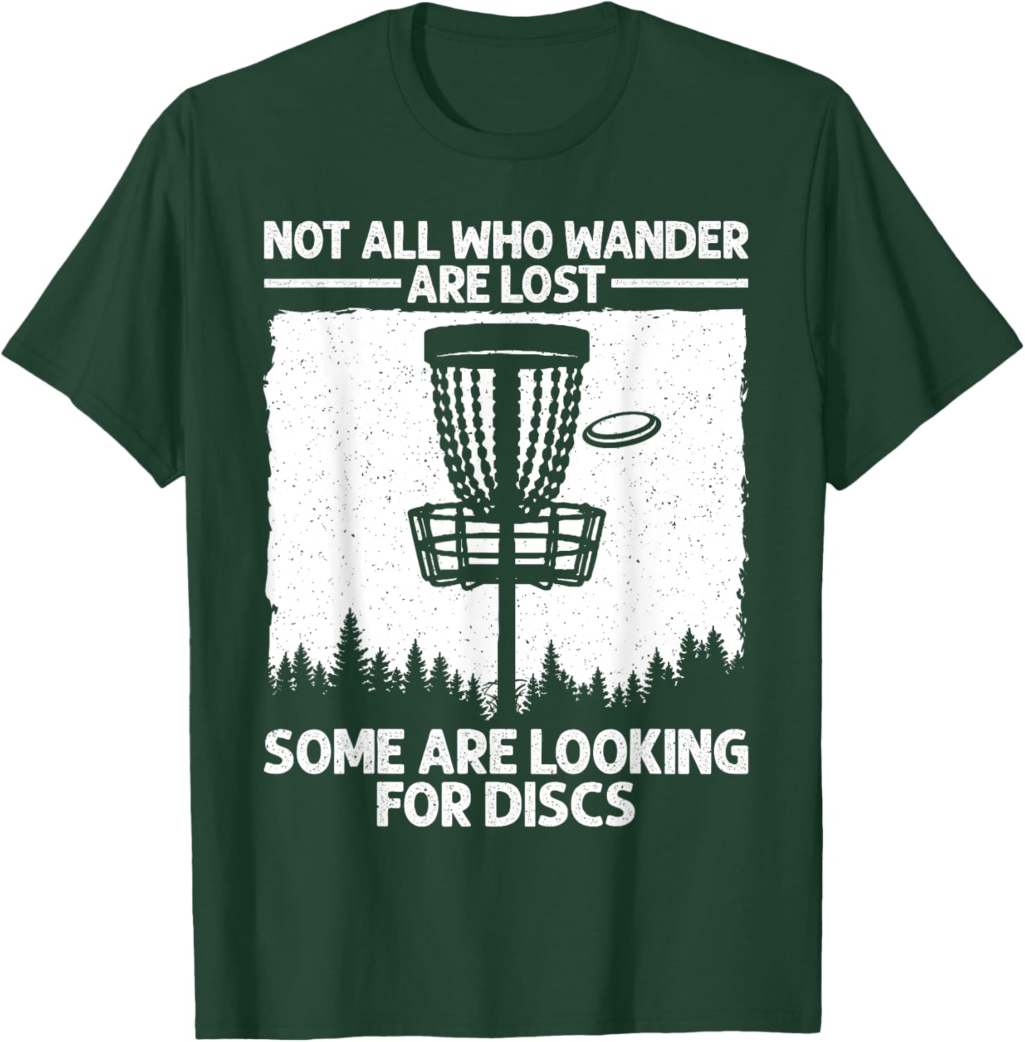 Funny Disc Golf Art Women Kids Disc Golfer Disc Golf T-Shirt - T-Shirt | Forest