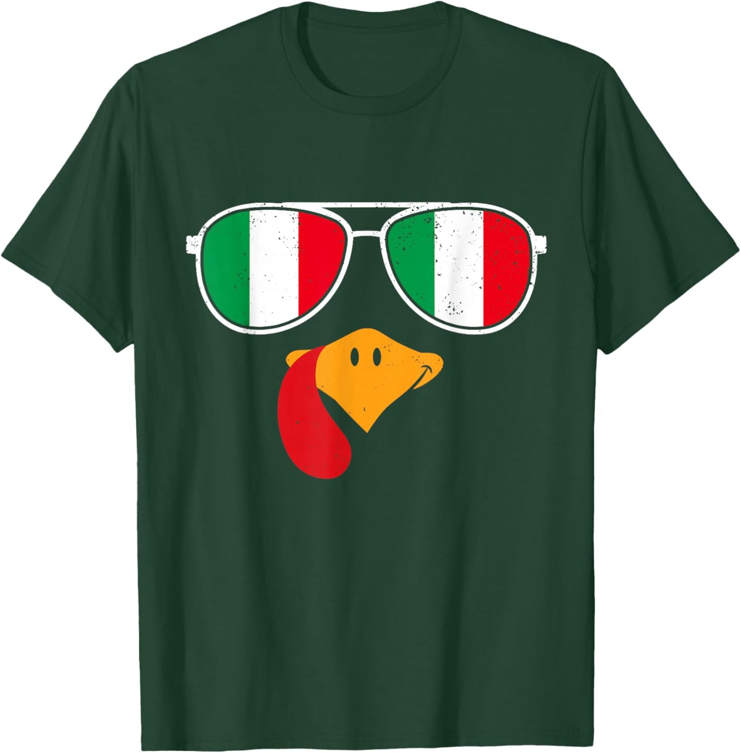 Italian Turkey Funny Thanksgiving Italian Flag Italian Kids T-Shirt - T-Shirt | Forest