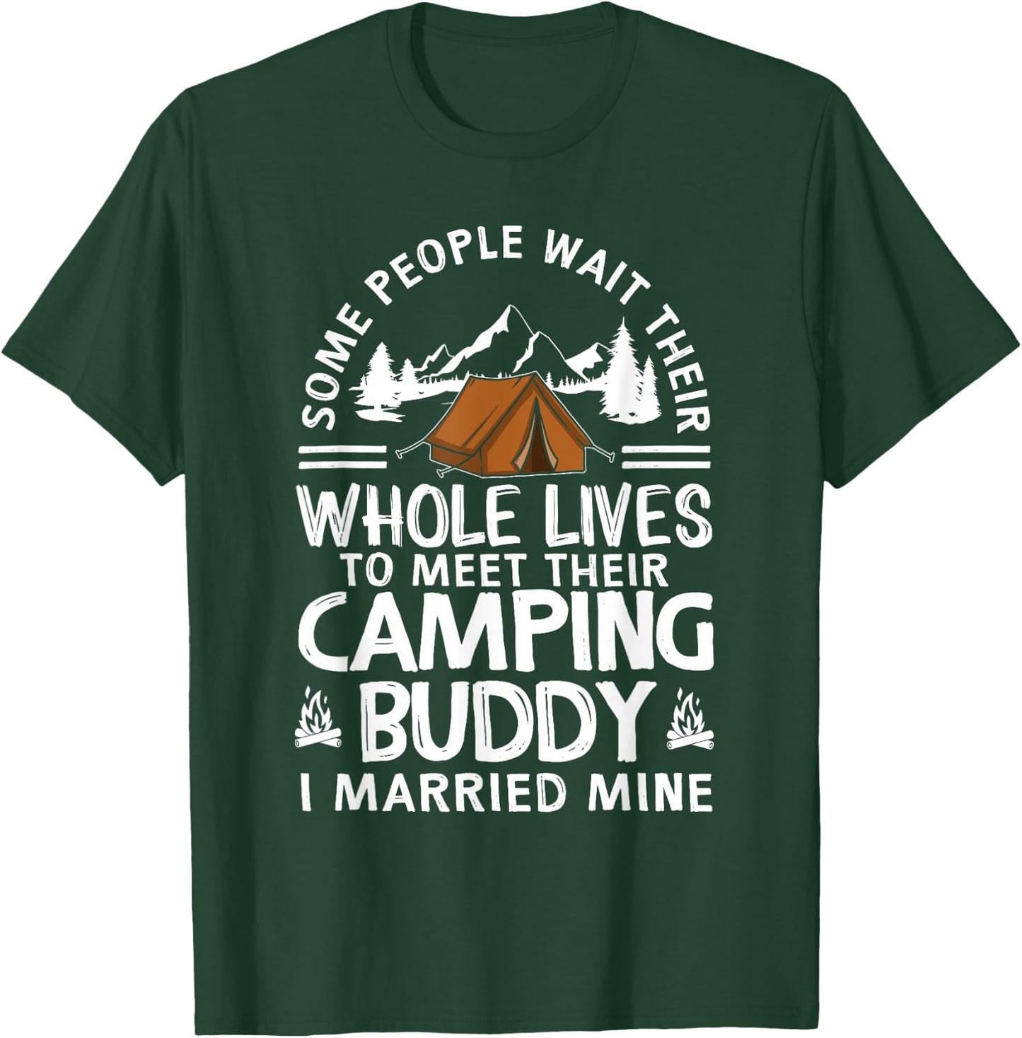 Cool Camping Buddies Gift Women Funny Husband & Wife Small T-Shirt - T-Shirt | Forest