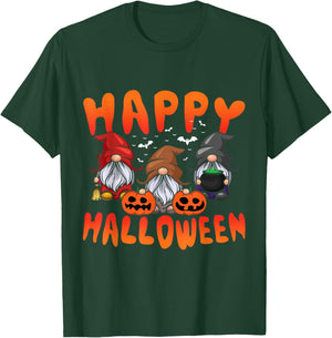 Gnomes Halloween Greeting Holiday Pumpkin Creepy Halloween T-Shirt - T-Shirt | Forest
