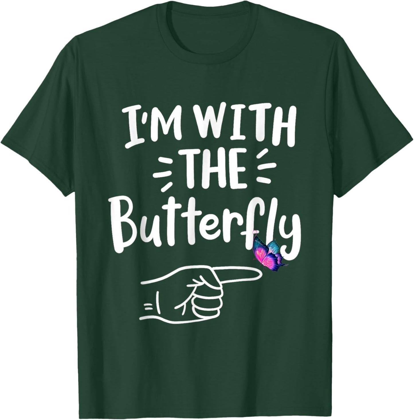 I'm With Butterfly Party Matching Couples Halloween Costume T-Shirt - T-Shirt | Forest
