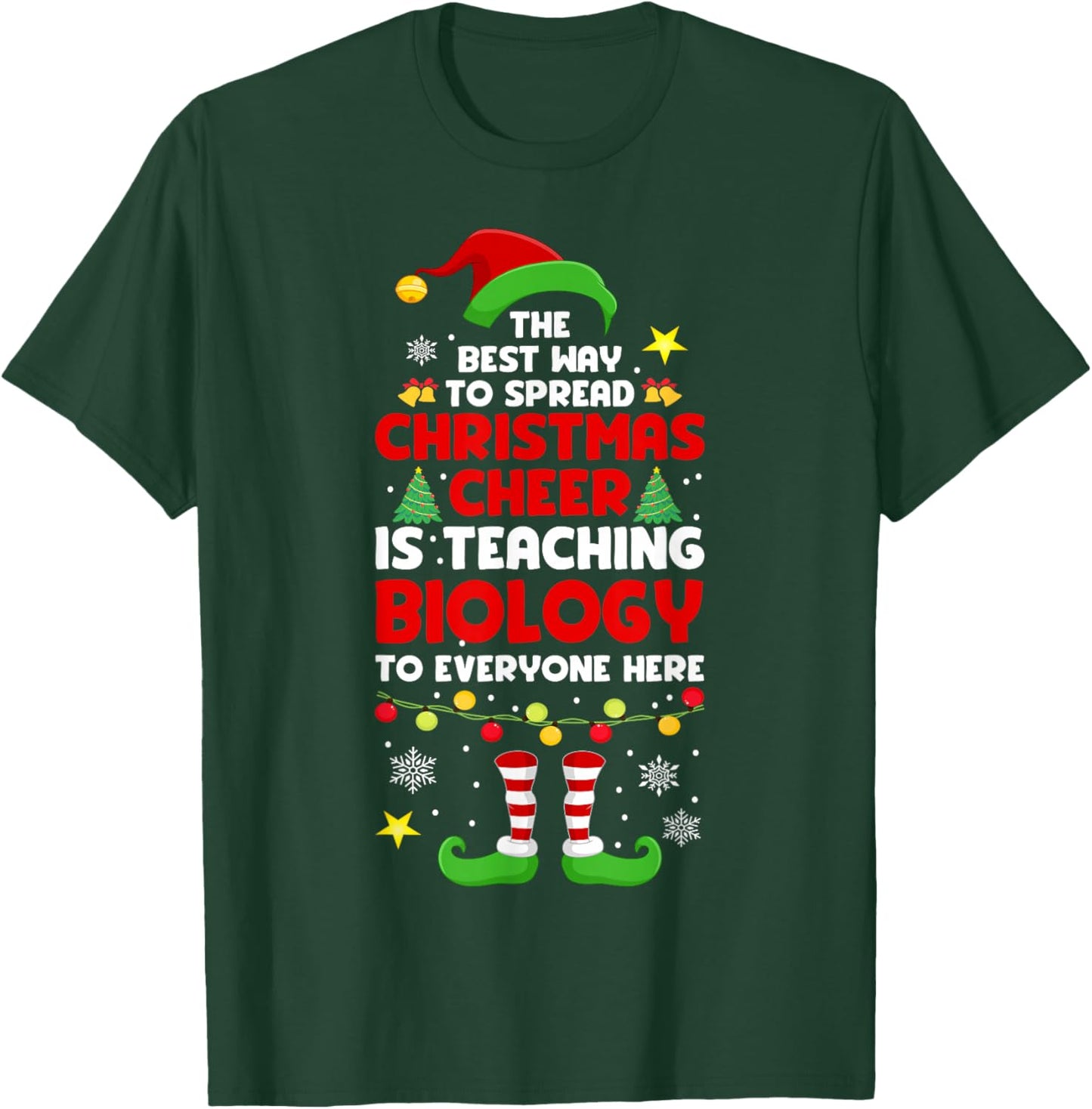 Christmas Biology Teacher Funny Xmas Christmas Cheer T-Shirt - T-Shirt | Forest