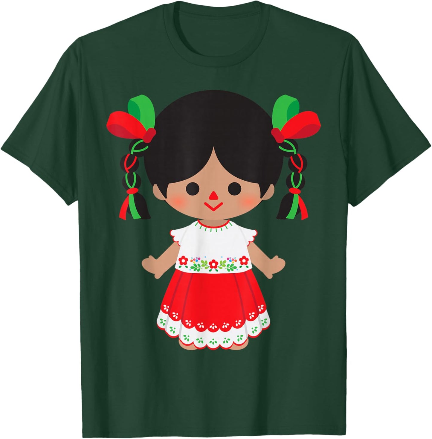 Traditional Mexican Handmade Maria Rag Dolls Mexicana Otomi T-Shirt - T-Shirt | Forest