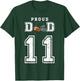 Custom Proud Football Dad Number 11 Personalized T-Shirt - T-Shirt | Forest