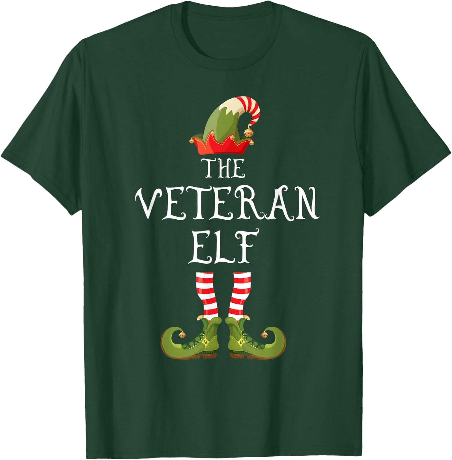 Veteran Elf Family Matching Group Christmas Us Army Veteran T-Shirt - T-Shirt | Forest