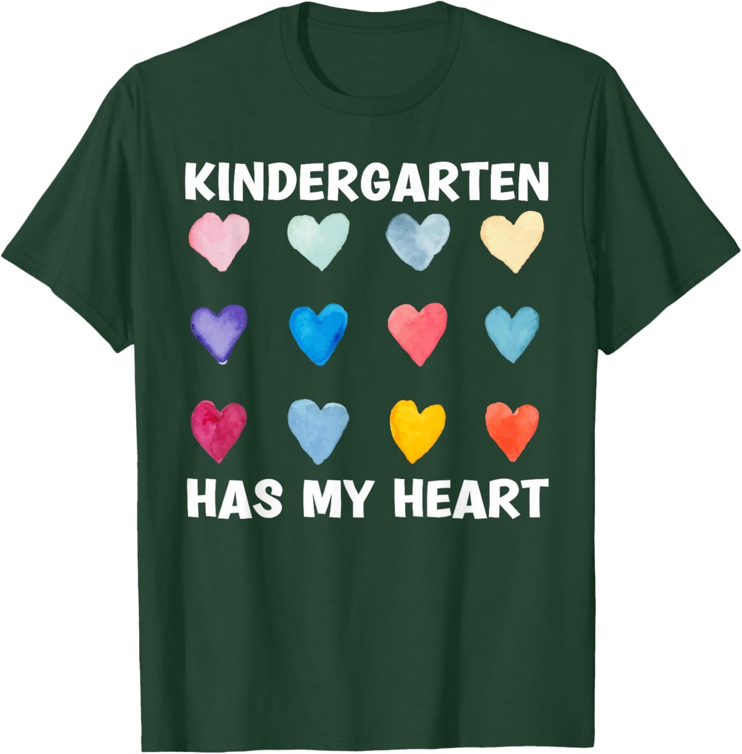 Kindergarten Has My Heart Funny Teacher Valentines Day Love T-Shirt - T-Shirt | Forest