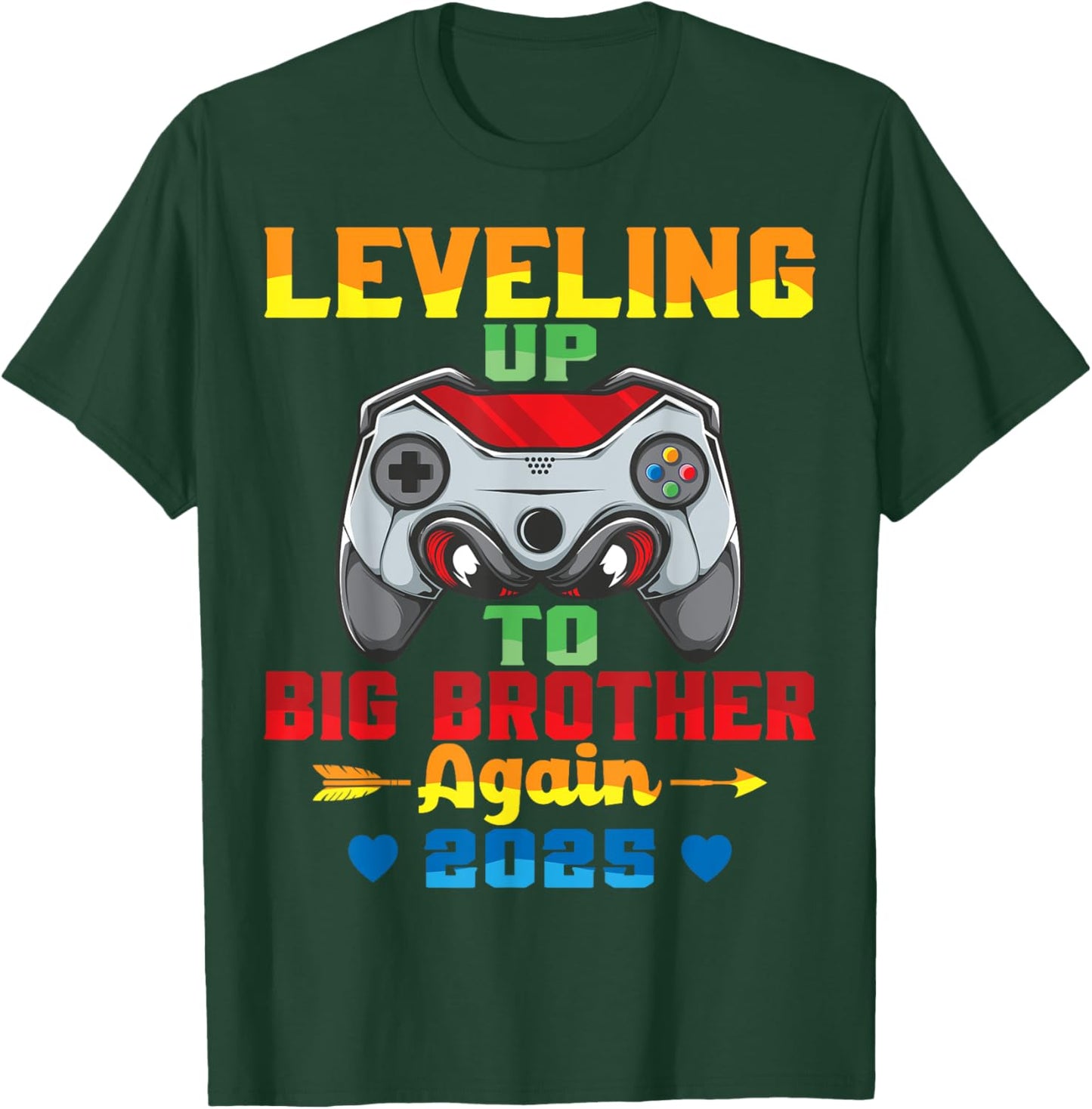 Leveling Up To Big Brother Again 2025 Announcement Sibling T-Shirt - T-Shirt | Forest