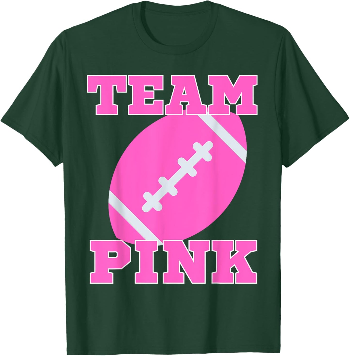 Gender Reveal TEAM GIRL Football T-Shirt - T-Shirt | Forest