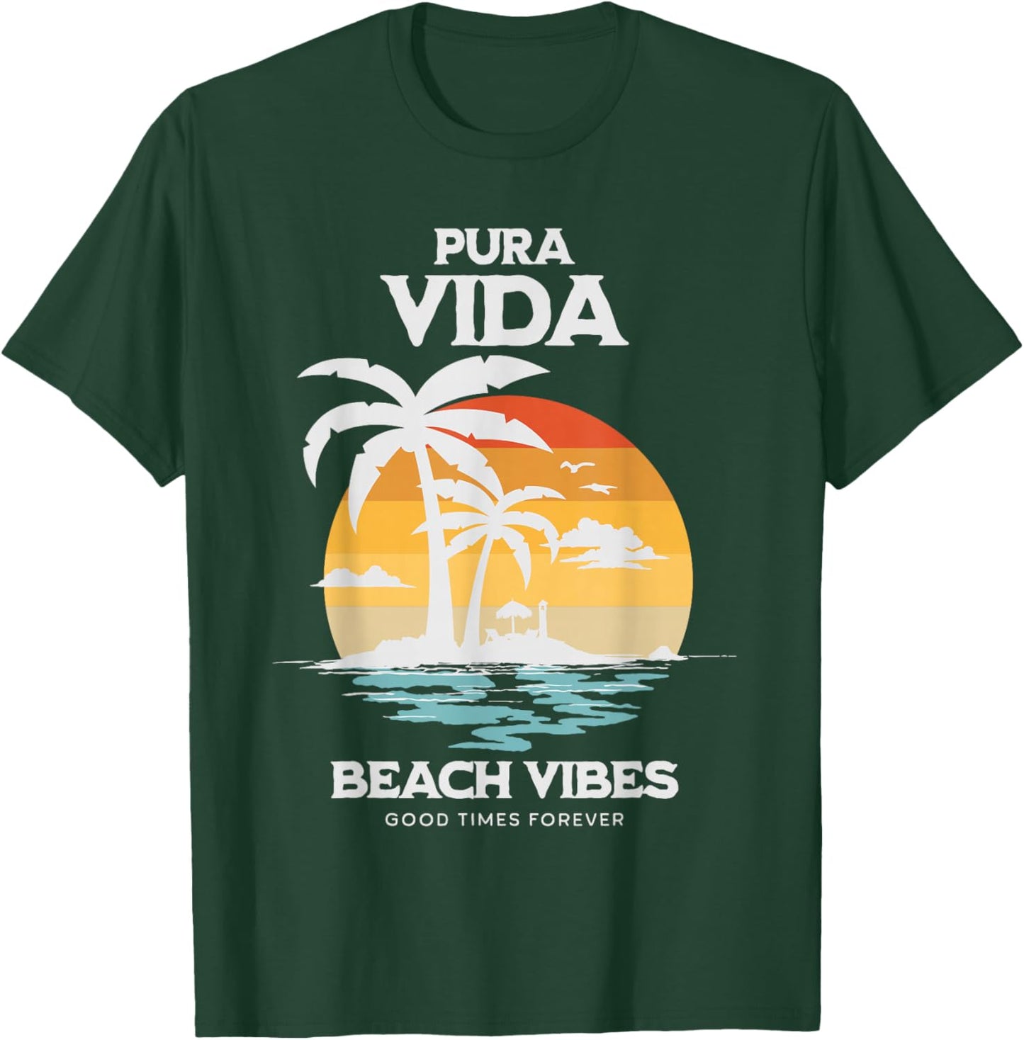 Pura Vida Surfing, Costa Rica, Surfing Pura Vida T-Shirt - T-Shirt | Forest