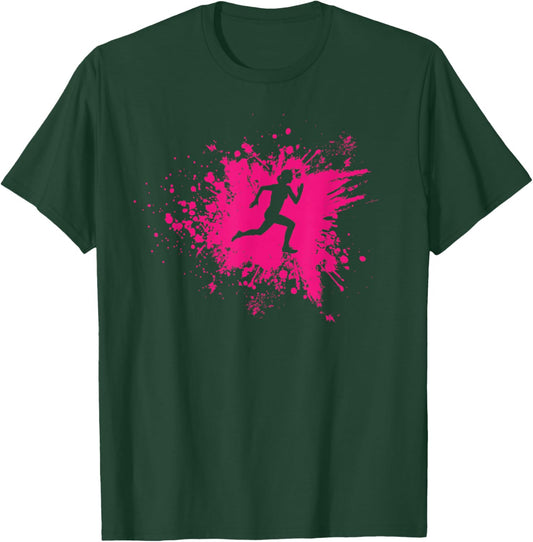 Running Girl Funny Runner T-Shirt - T-Shirt | Forest