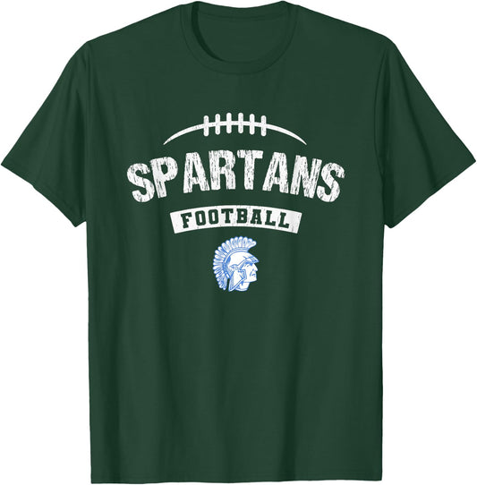 Lake Forest Spartans Logo Football Distressed HS T-Shirt - T-Shirt | Forest