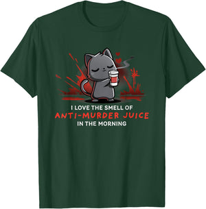 Cat Drink Coffee I Love The Smell Of Anti Murder Juice Women T-Shirt - T-Shirt | Forest