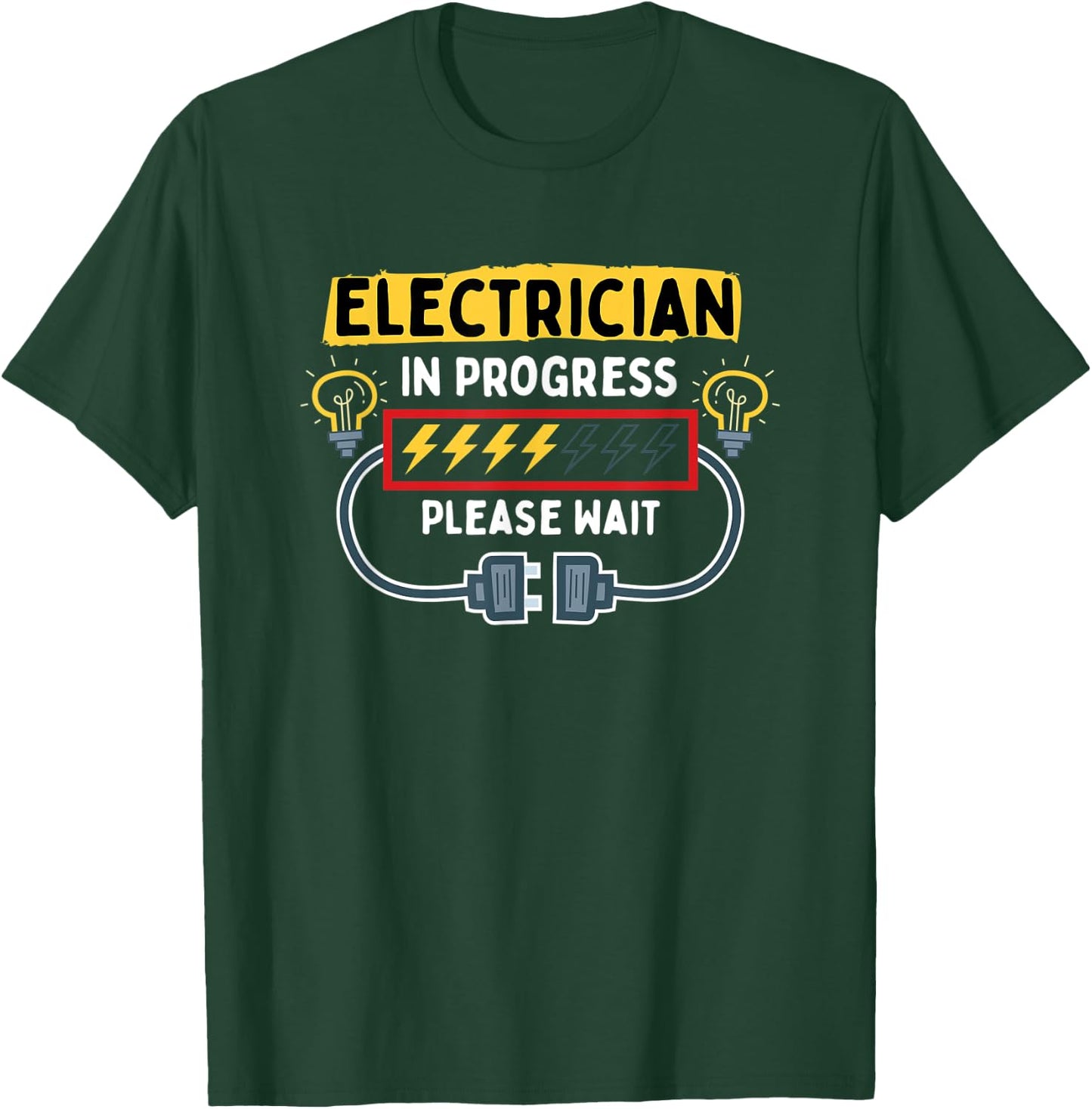 Electrician In Progress Future Lineman Funny Electrician T-Shirt - T-Shirt | Forest