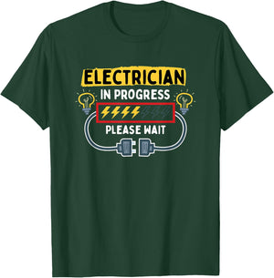 Electrician In Progress Future Lineman Funny Electrician T-Shirt - T-Shirt | Forest