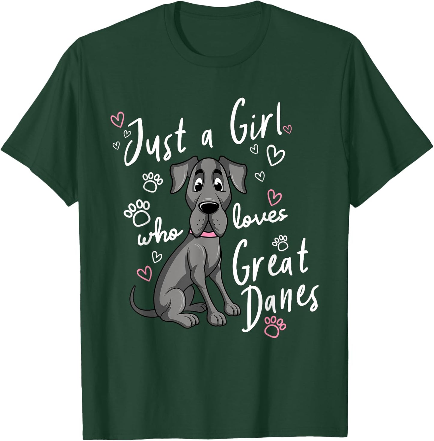Funny Great Dane Dog Owner Pet Lover Puppy Women Kids Gift T-Shirt - T-Shirt | Forest