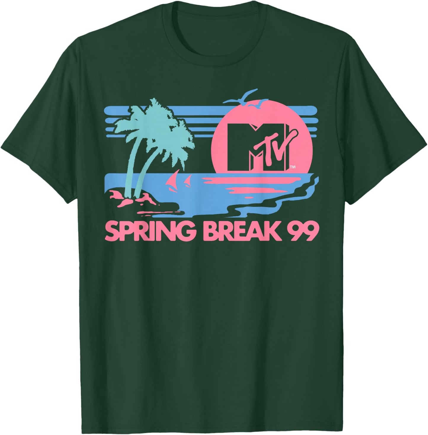 MTV Pastel Colors Beach Spring Break Logo T-Shirt - T-Shirt | Forest