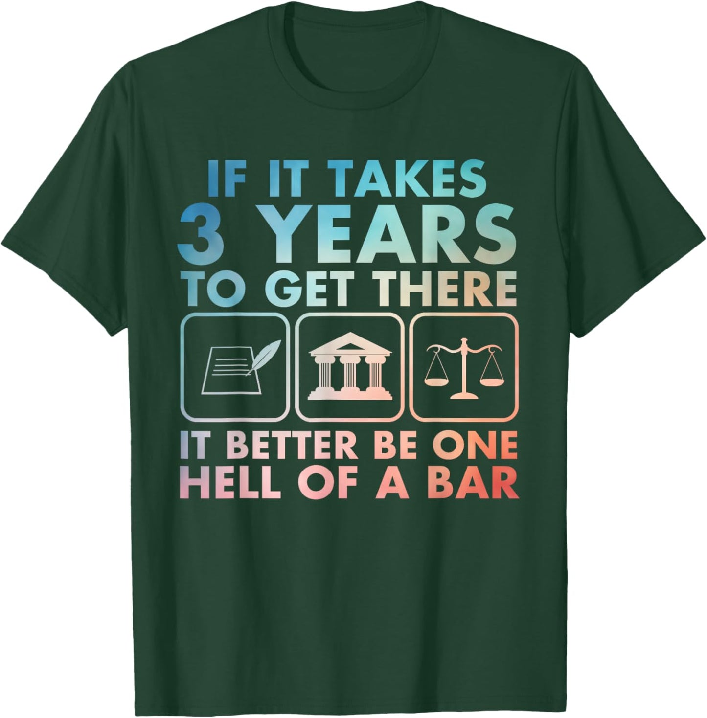 Law Student Art Women Lawyer Law School Bar Exam T-Shirt - T-Shirt | Forest