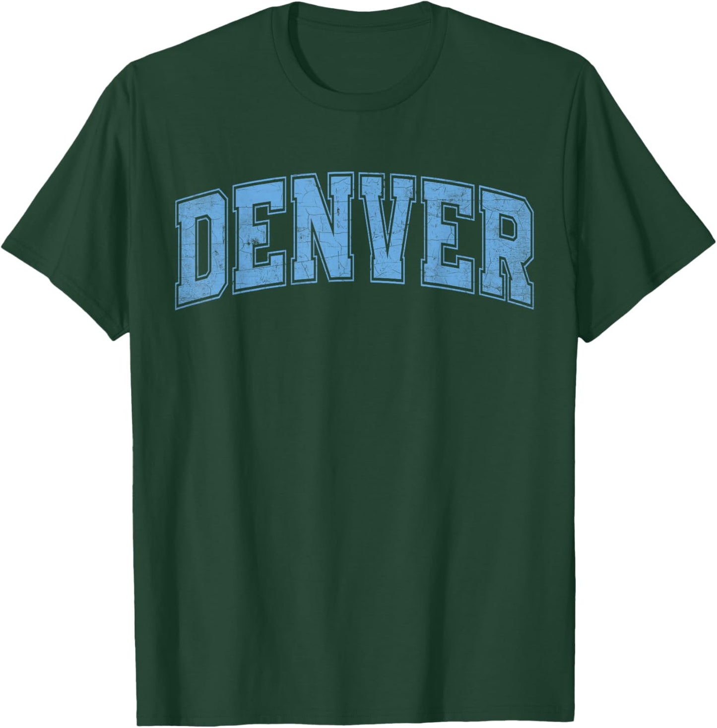 Denver Light Blue Vintage Style Retro Text T-Shirt - T-Shirt | Forest