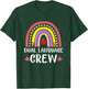 Dual Language Crew Rainbow Boho Bilingual Teacher T-Shirt - T-Shirt | Forest