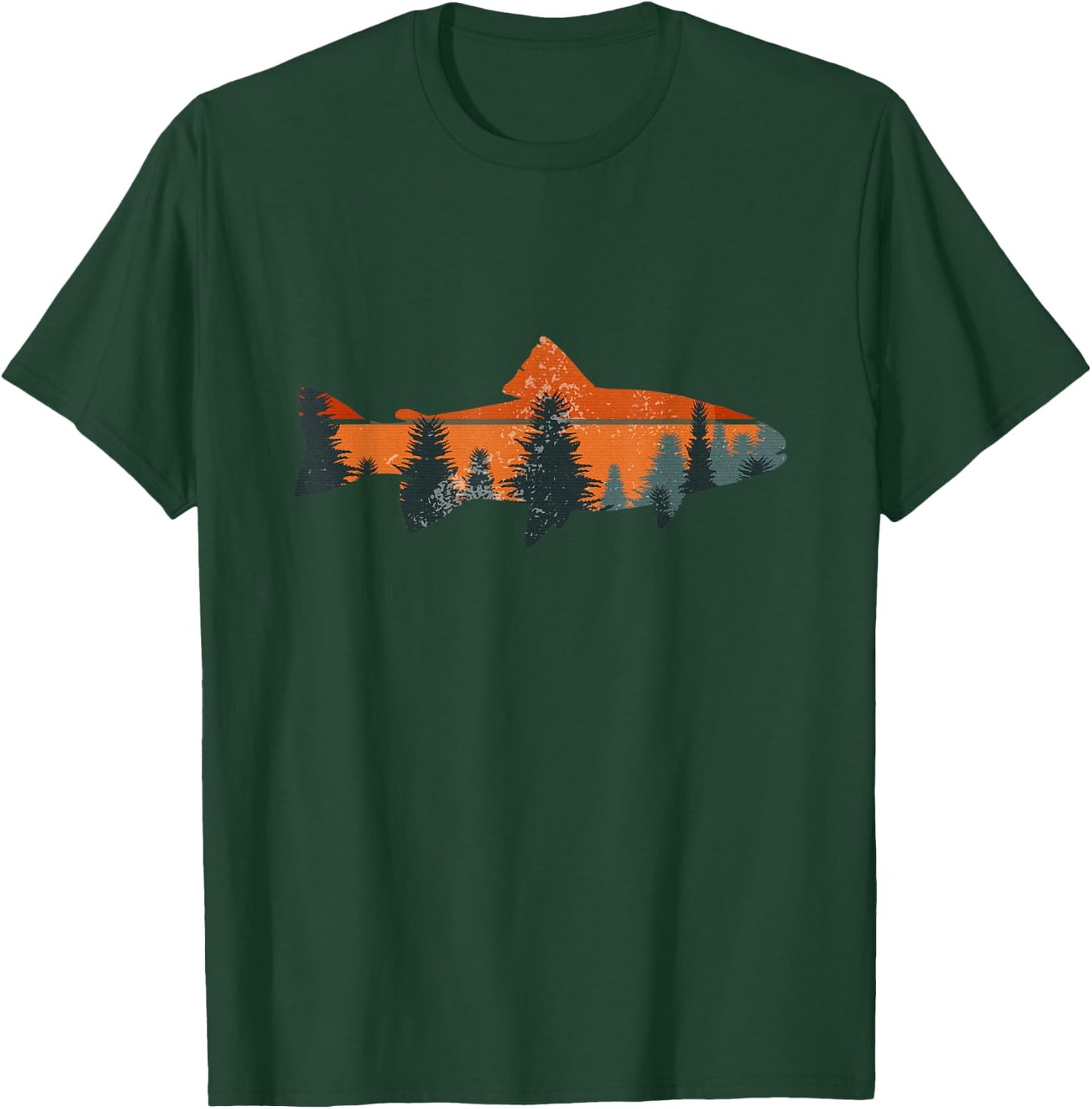 Trout Fly Fishing Nature Outdoor Fisherman Gift Small T-Shirt - T-Shirt | Forest