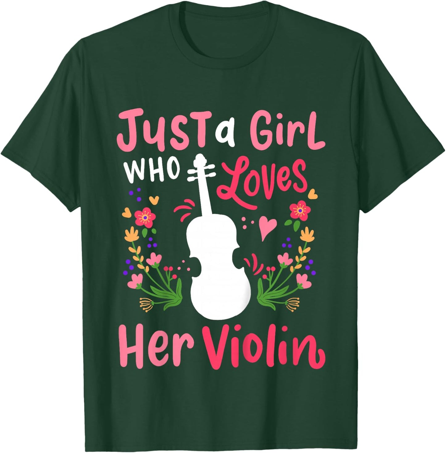 Kids Violin Violinist Just A Girl Who Loves Her Violin T-Shirt - T-Shirt | Forest
