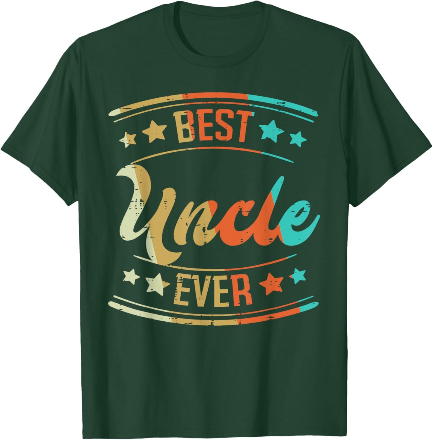 Fathers Day Best Uncle Ever Retro Family Brother Dad Men T-Shirt - T-Shirt | Forest