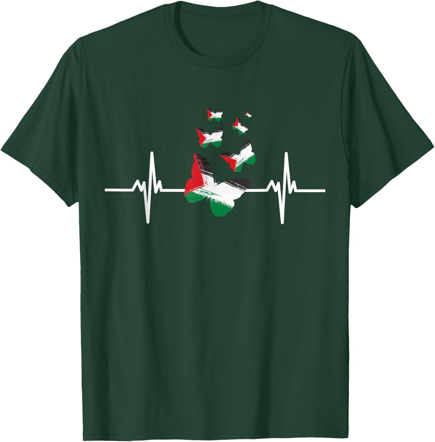 Palestinians Girls Butterflies Palestine Map Colors T-Shirt - T-Shirt | Forest