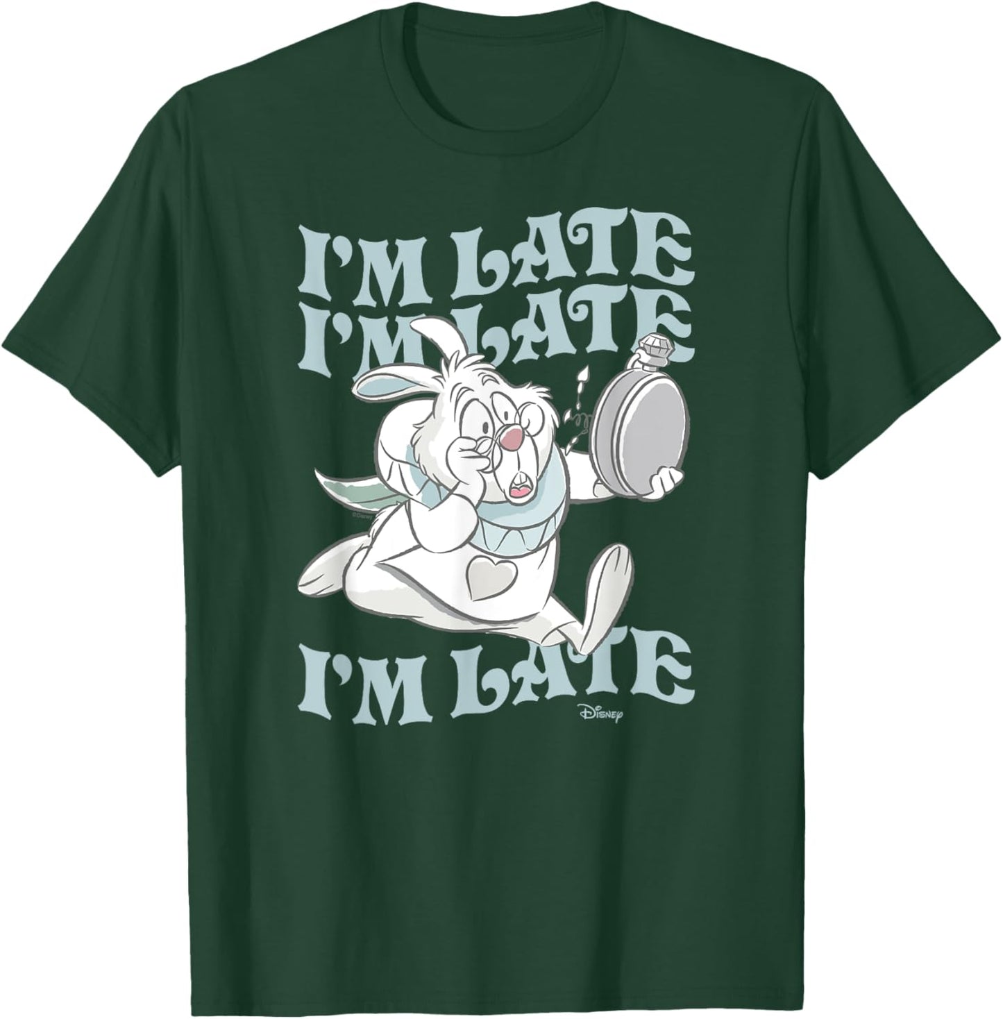 Alice In Wonderland - I'm Late White Rabbit T-Shirt - T-Shirt | Forest