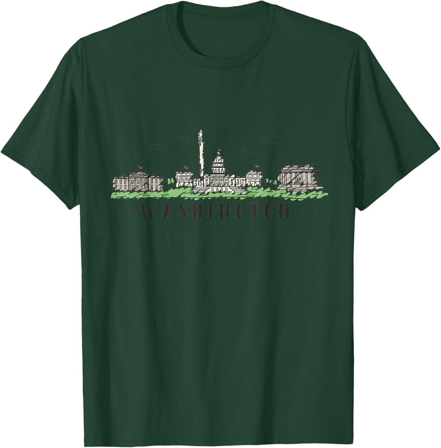 Washington DC Skyline Vintage T-Shirt - T-Shirt | Forest