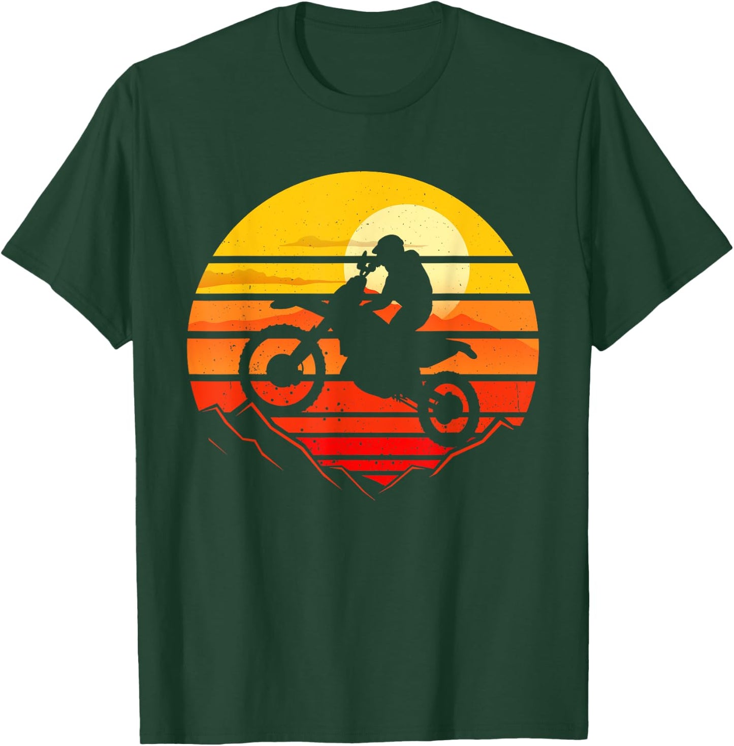 Vintage Motorcycle Riding Bike Retro Motorbike Old Biker T-Shirt - T-Shirt | Forest