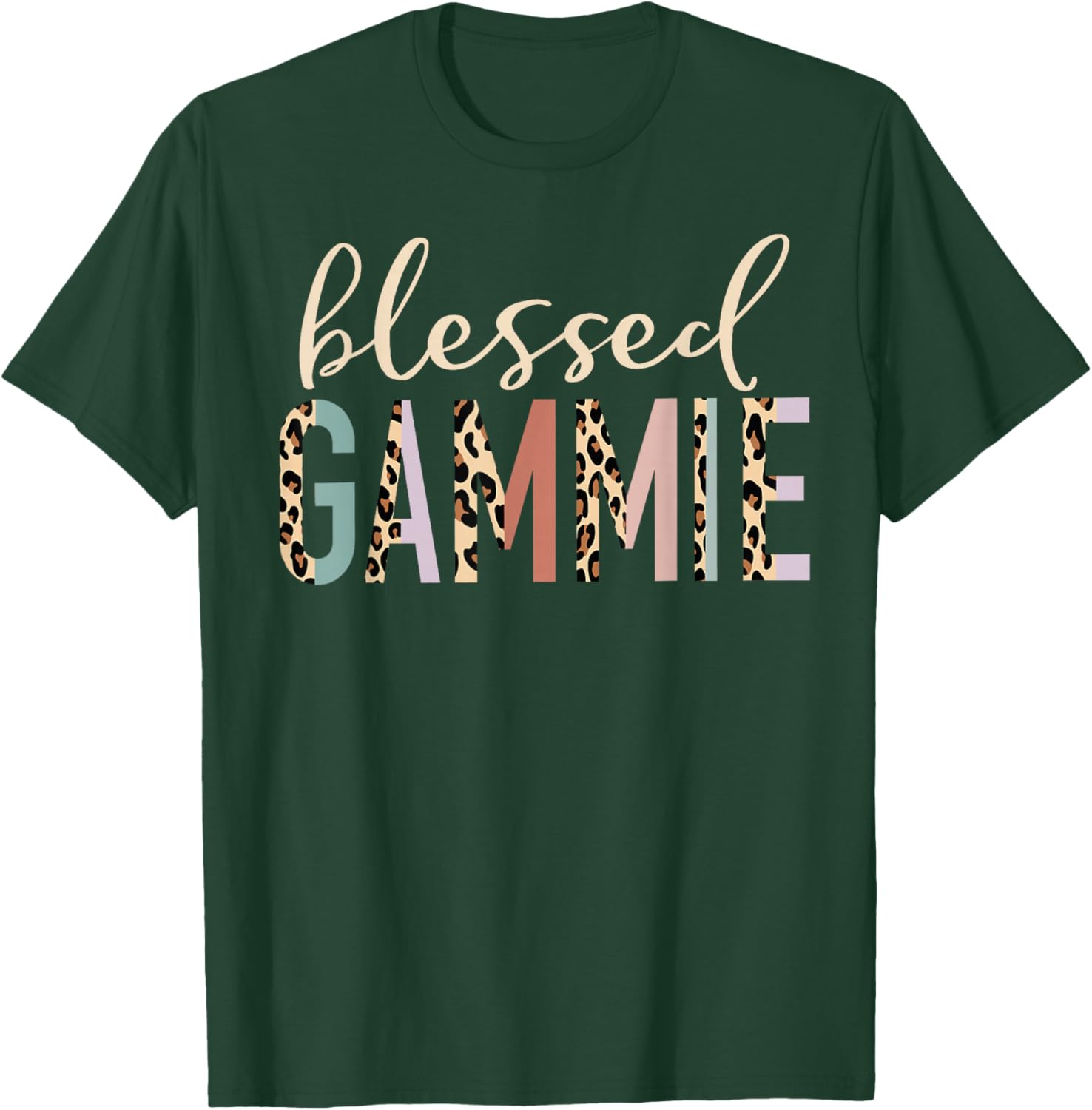 Blessed Gammie Cute Leopard Print T-Shirt - T-Shirt | Forest