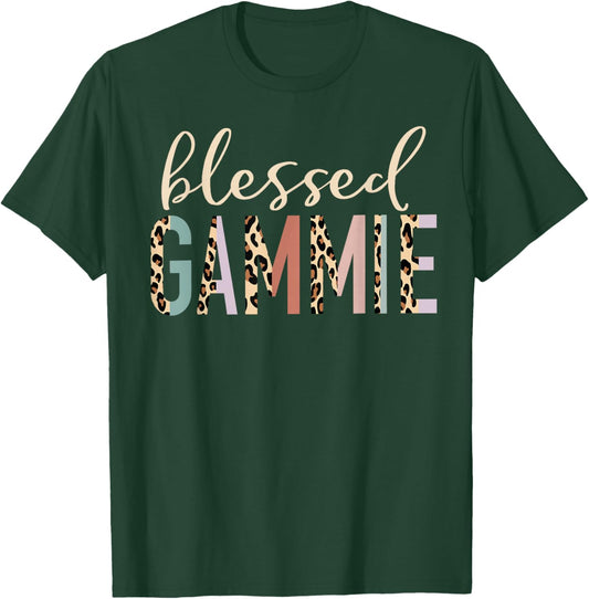 Blessed Gammie Cute Leopard Print T-Shirt - T-Shirt | Forest