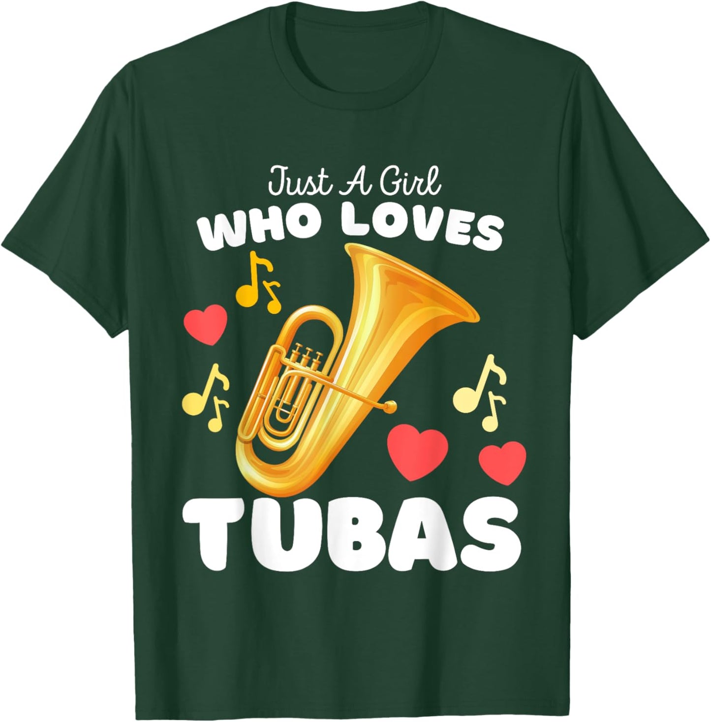 Just A Girl Who Loves Tubas - Cute Girls Tuba T-Shirt - T-Shirt | Forest