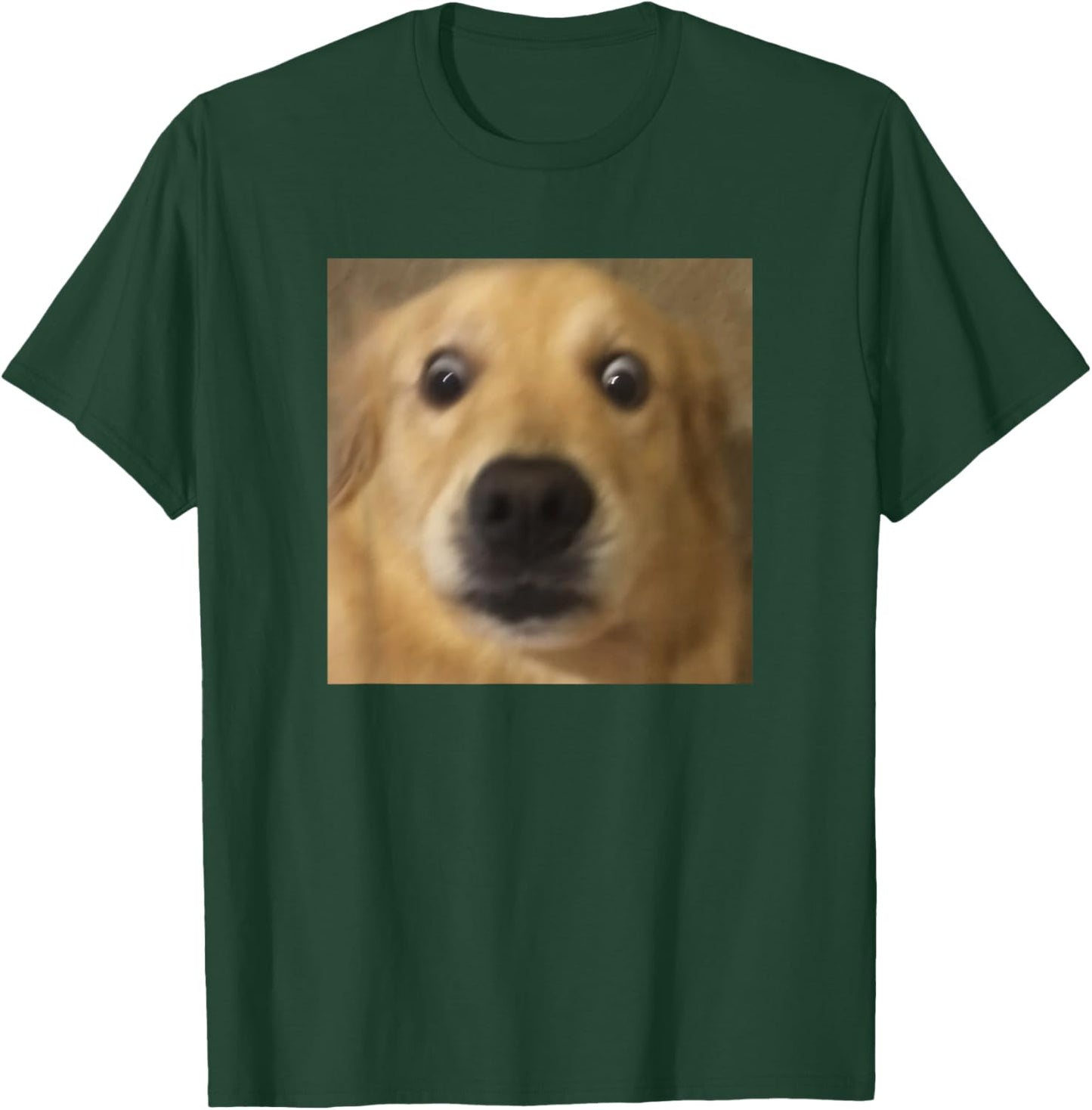 Funny Surprised Golden Retriever Face Blur Meme T-Shirt - T-Shirt | Forest