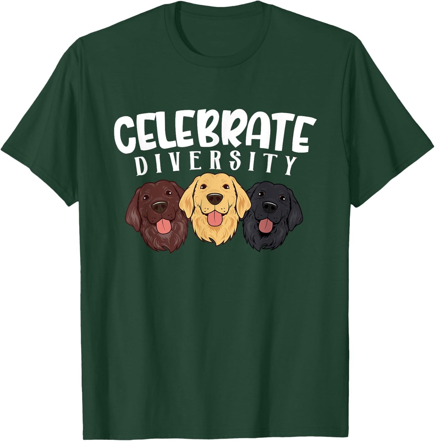 Celebrate Diversity Dog Funny Labrador Retriever Lover Gifts Women Kids T-Shirt - T-Shirt | Forest