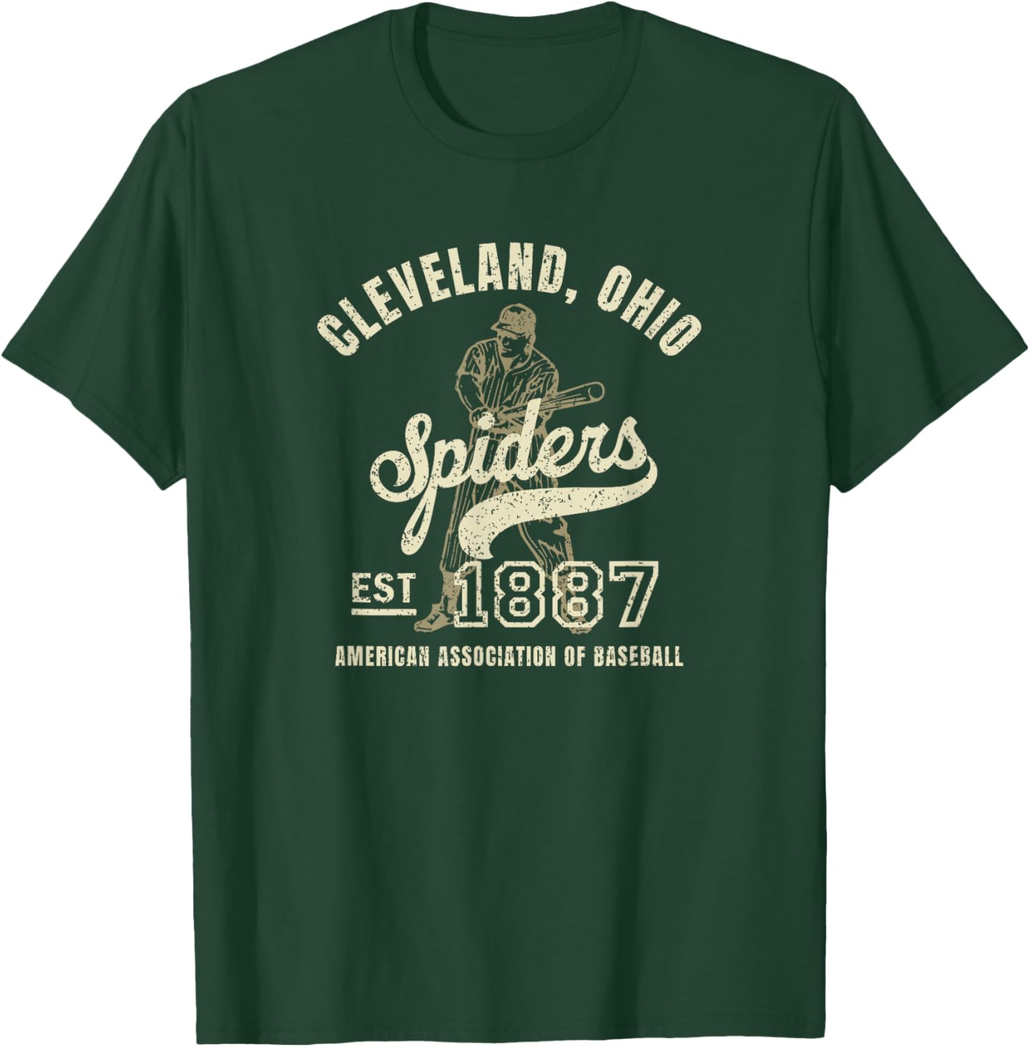 Vintage Cleveland Ohio Spiders Baseball T-Shirt - T-Shirt | Forest